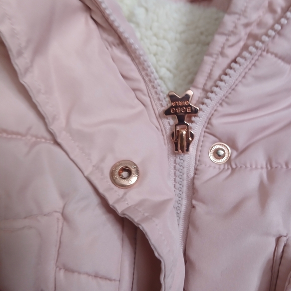 BCBGirls Pink Puffer Jacket with White Trim - Picture 3 of 8